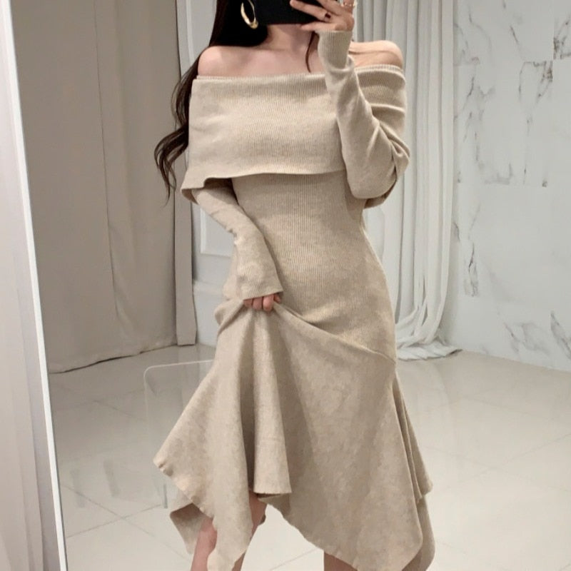 Vanessa™ - Langes Pulloverkleid Mit Rüschensaum