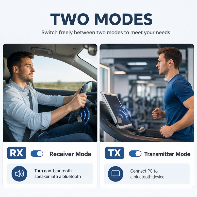 Bluetooth Transmitter und Empfänger 2-in-1 | Kabelloser Audio-Adapter für TV & Kopfhörer | Kompakt mit 200 mAh Akku 4