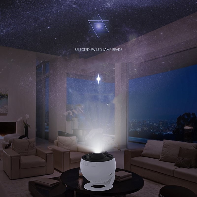 Himmelsprojektor | 360° Drehbar mit 12 Projektionen | HD-Bild & Bluetooth | Starcove