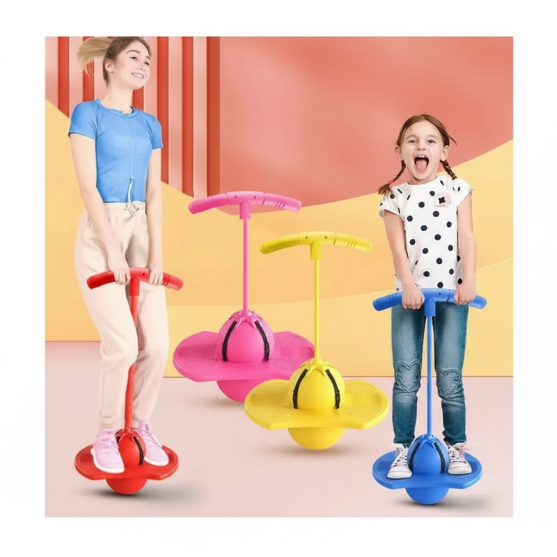 Sprungball | Rutschfeste Plattform & Schaumstoffgriff | Balance & Koordination | JumpForge