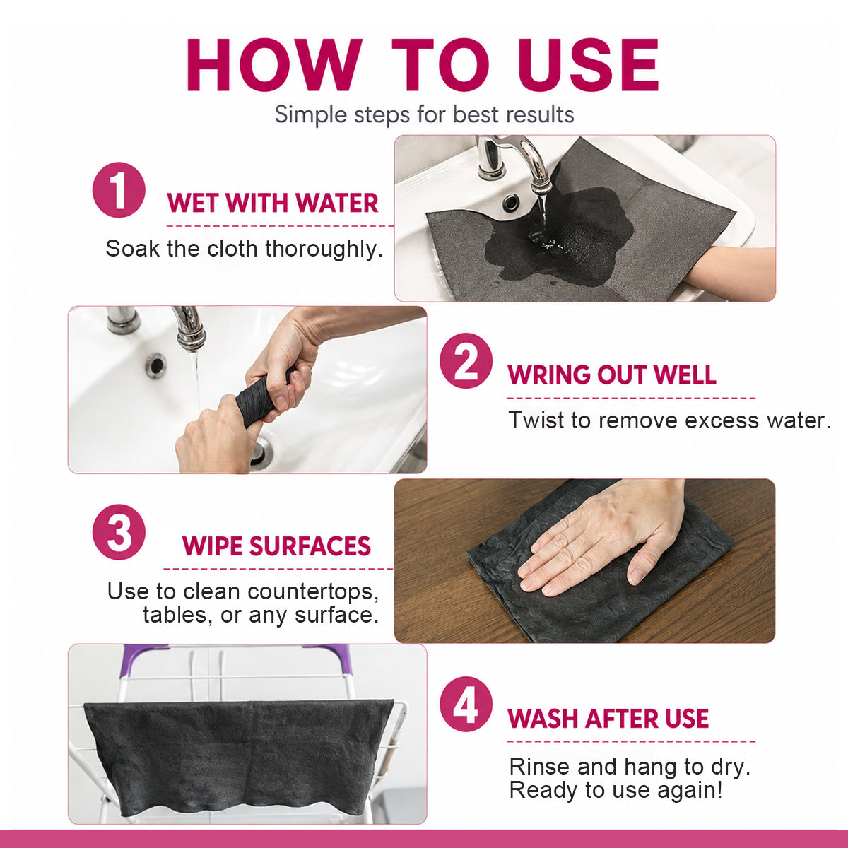 Microfiber Cleaning Cloth | Cleans With Water Only | Removes Grease & Stains | PurClean