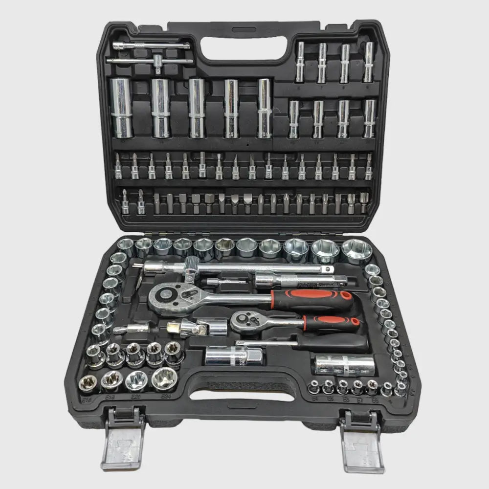 Ratschen-Steckschlüsselset 108-teilig, Chrom-Vanadium-Stahl | 1/2" und 1/4" Antrieb mit Torx-Nüssen | Inklusive Koffer 5