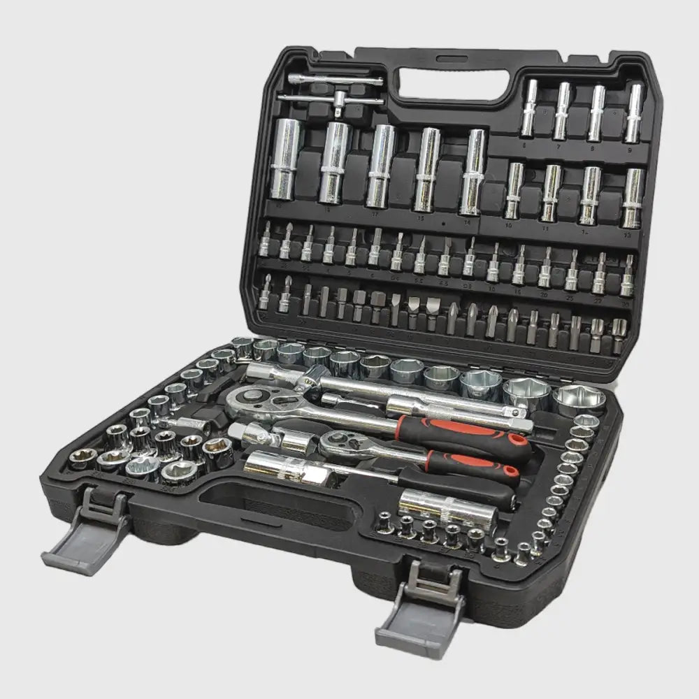 Ratschen-Steckschlüsselset 108-teilig, Chrom-Vanadium-Stahl | 1/2" und 1/4" Antrieb mit Torx-Nüssen | Inklusive Koffer 2