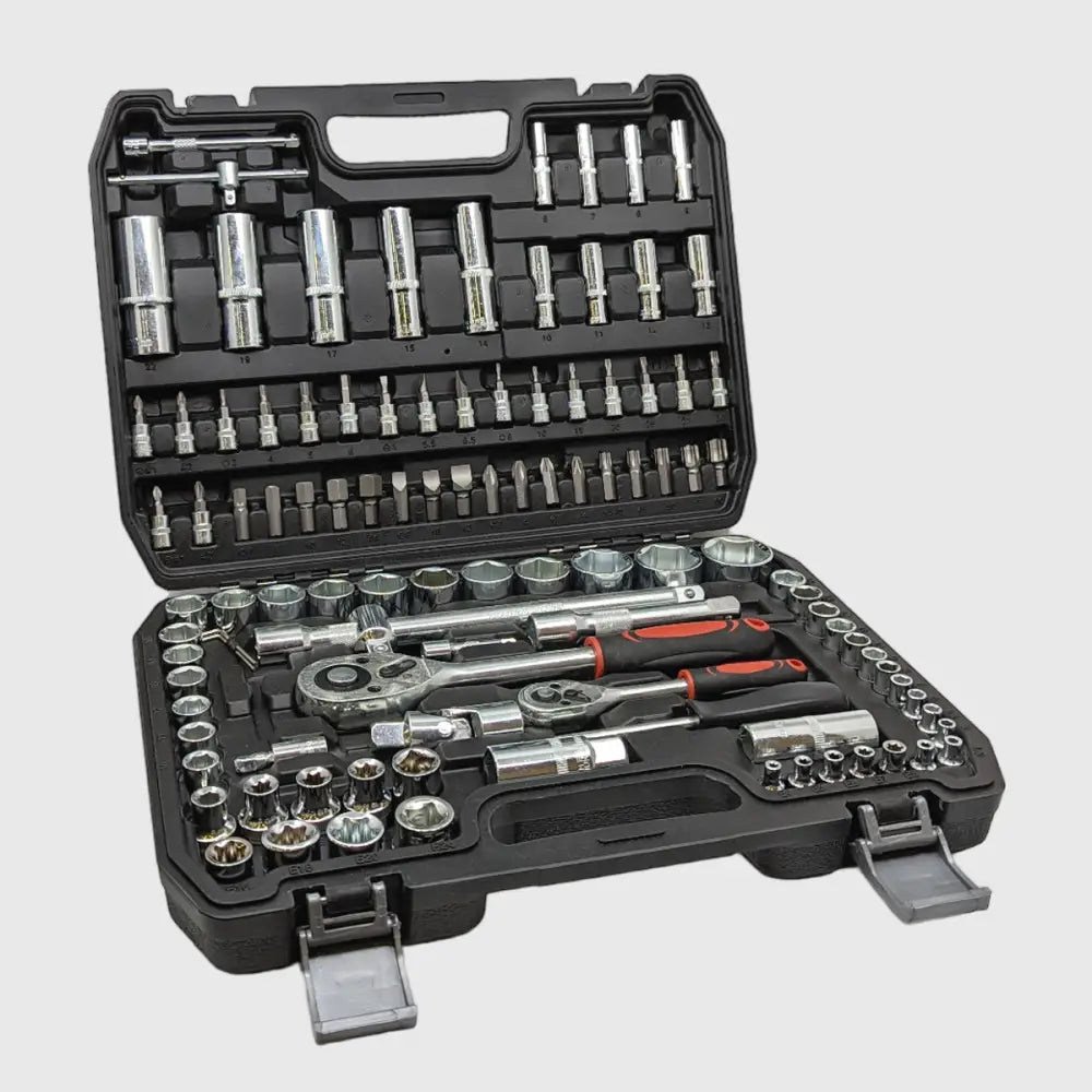 Ratschen-Steckschlüsselset 108-teilig, Chrom-Vanadium-Stahl | 1/2" und 1/4" Antrieb mit Torx-Nüssen | Inklusive Koffer 3