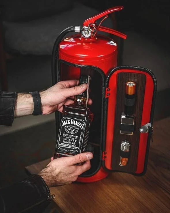 Brandblusser-minibar | Afsluitbare decoratiebar | Blikvanger voor de thuisbar | FireBar