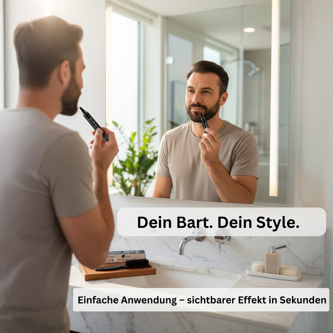 Bartfüllstift & Styling-Set Herren | Wasserfest, Braun oder Schwarz | Bürste & Konturhilfe für dichte Bartlinien 9