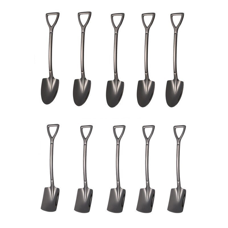 Kaffeelöffel Set Edelstahl 10-teilig | Schaufel, Dessertlöffel & Teelöffel | Vielseitig für Rühren, Schöpfen und Servieren 1