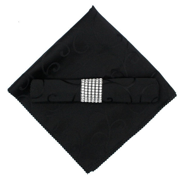 Tischservietten Polyester Jacquard 10er Set | Geprägte Wellenkante | Waschbar & Wiederverwendbar für Esstisch, Feiern und Deko 14