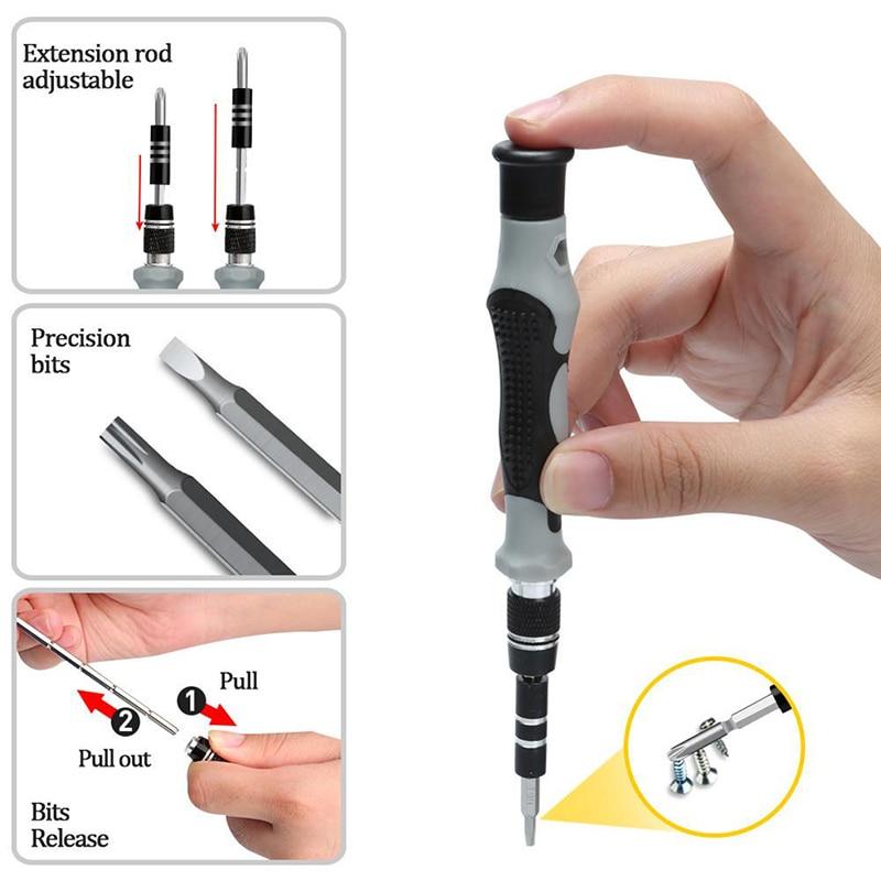 Schraubendreher Set 115-teilig Chrom-Vanadium-Stahl | Bits, Pinzette, Öffnungswerkzeuge | Für Elektronik-Reparaturen 4