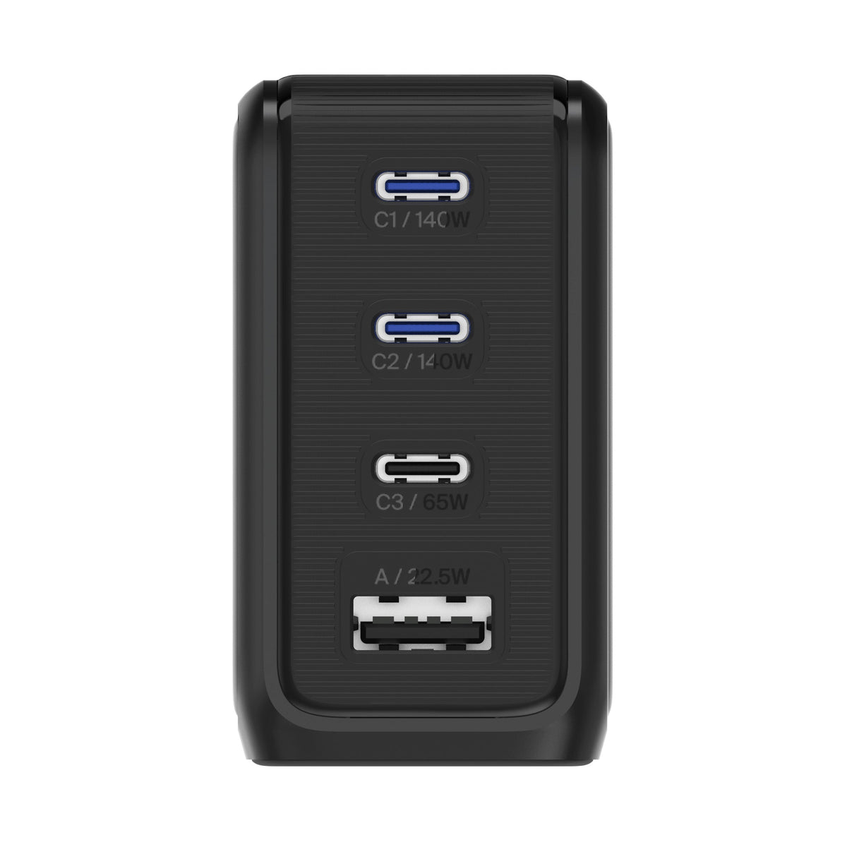 140W GaN Ladegerät mit 4 Anschlüssen | USB-C, USB-A & LCD-Display | Schnellladefunktion für Laptop, Smartphone & Tablet weltweit