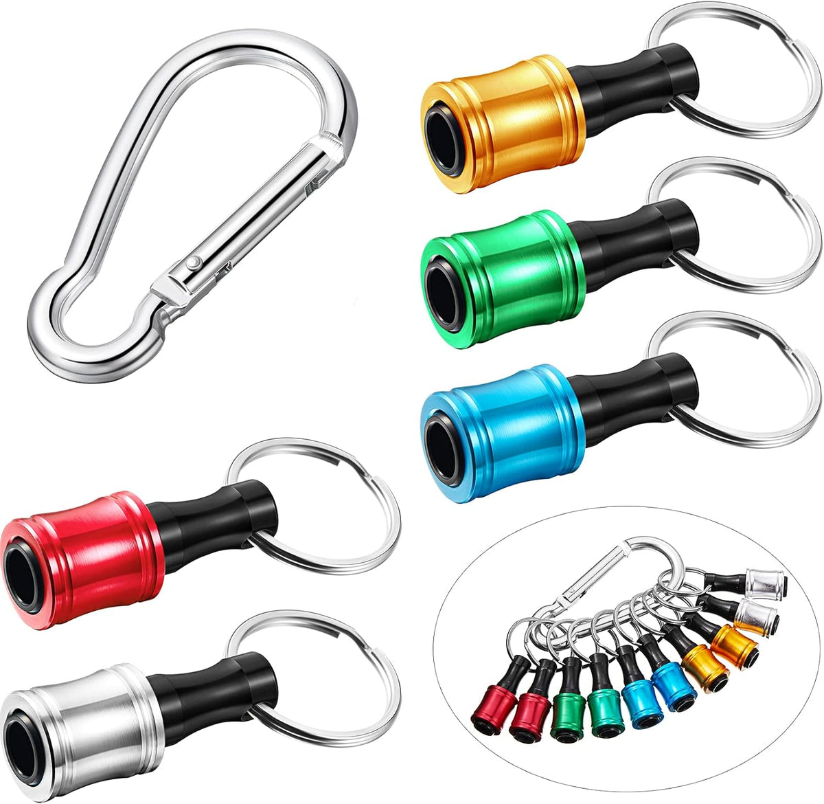 Sechskant-Bithalter-Karabiner Aluminiumlegierung | 6 Sockel mit Schnellverschluss | Einhändige Bedienung, bis 500 g Tragkraft 13