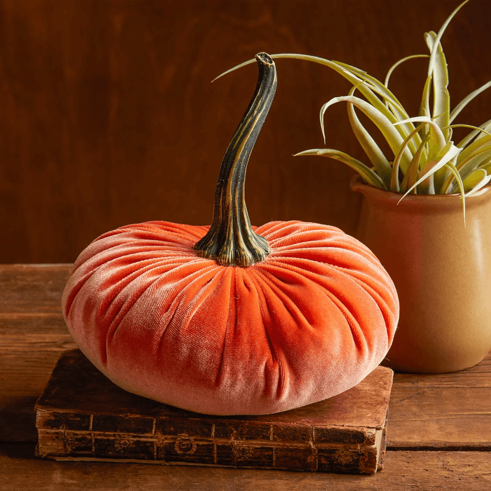 Plüsch Samt Kürbis Deko Halloween | Weich Gefüllt, Vielseitig als Kissen oder Dekoration | Ideal für Herbst, Halloween und Feiern