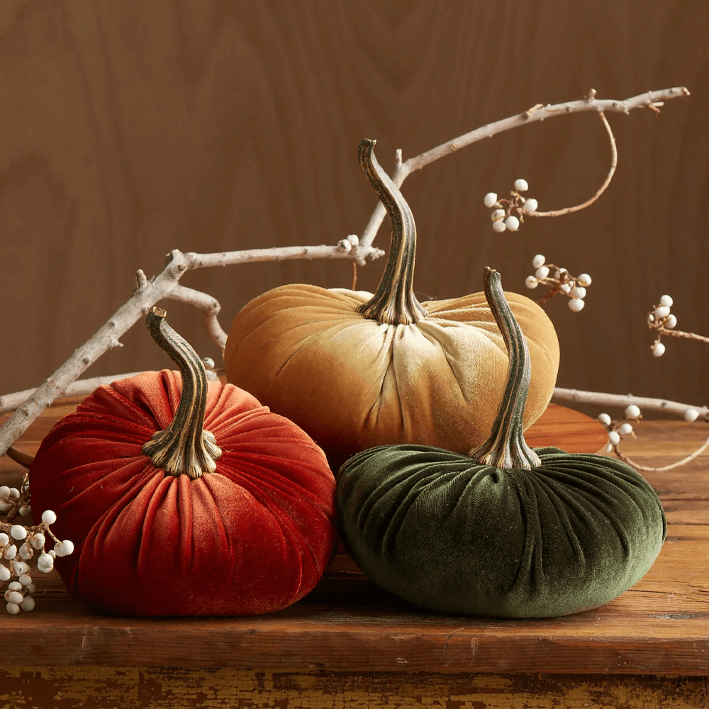 Plüsch Samt Kürbis Deko Halloween | Weich Gefüllt, Vielseitig als Kissen oder Dekoration | Ideal für Herbst, Halloween und Feiern