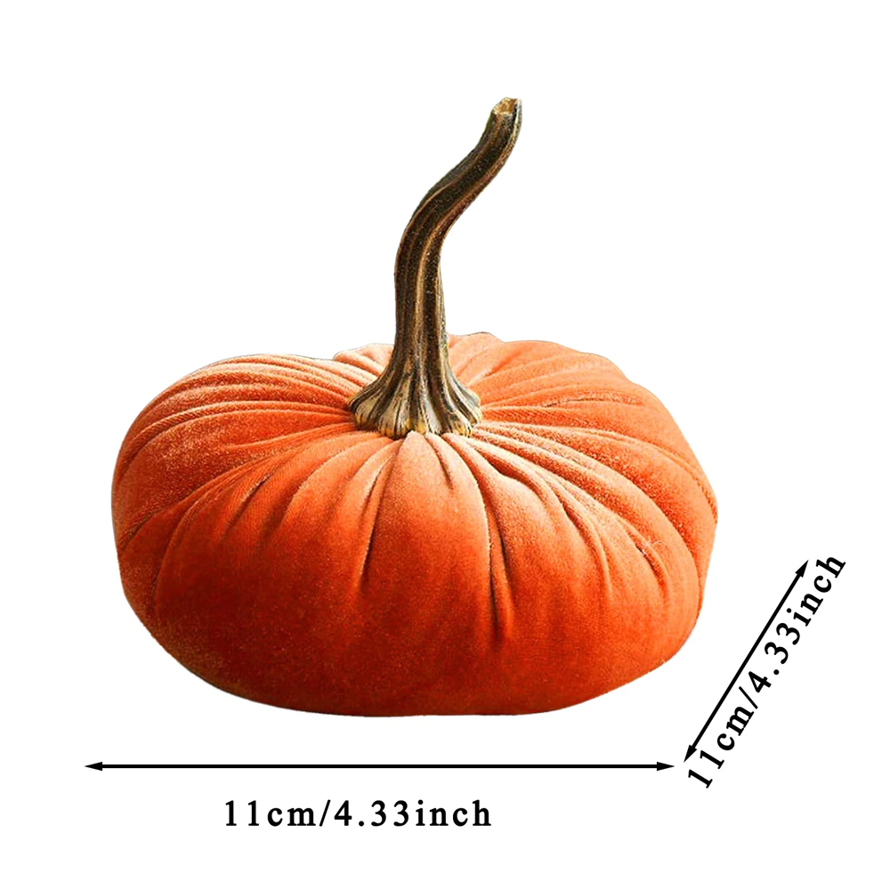Plüsch Samt Kürbis Deko Halloween | Weich Gefüllt, Vielseitig als Kissen oder Dekoration | Ideal für Herbst, Halloween und Feiern