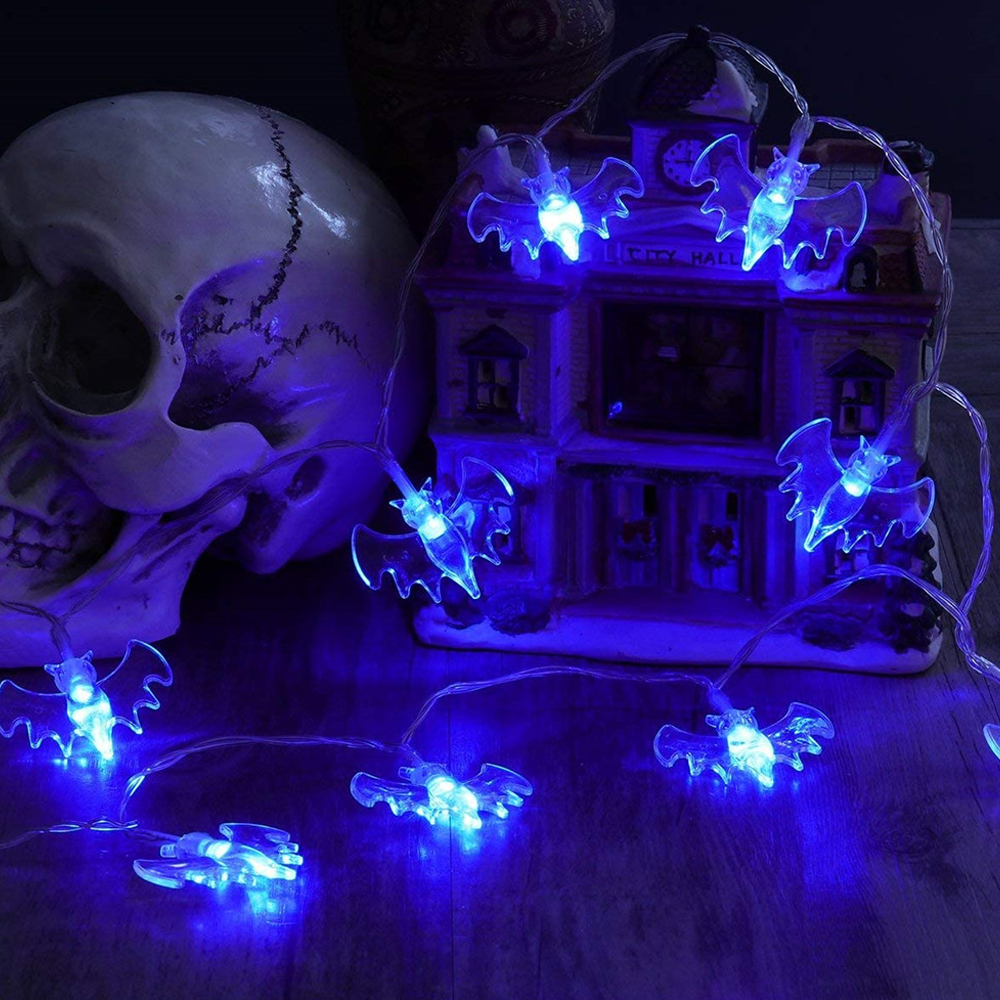 Halloween Fledermaus Lichterkette | LED Lichterkette für innen und außen | Wetterfestes PVC-Material für Garten und Eingang 1