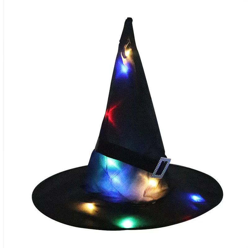 Leuchtender Hexenhut Halloween Deko | Zum Aufhängen für Garten, Terrasse & Eingang | Auch als Kostüm-Accessoire 6