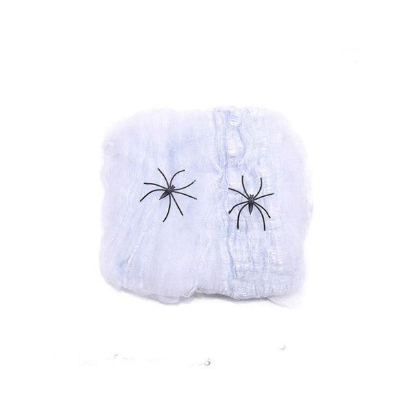 Halloween Spinnennetz Deko mit Kunstspinne | Dehnbar für Innen und Außen | Für Garten, Eingang, Terrasse und Halloween-Party 2