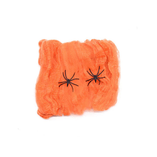 Halloween Spinnennetz Deko mit Kunstspinne | Dehnbar für Innen und Außen | Für Garten, Eingang, Terrasse und Halloween-Party