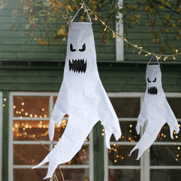 Fliegender Geist Halloween Deko | Mit LED-Beleuchtung, aus Stoff | Wiederverwendbare Hängefigur für mehrere Partyanlässe