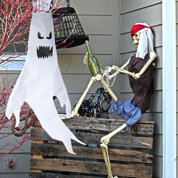 Fliegender Geist Halloween Deko | Mit LED-Beleuchtung, aus Stoff | Wiederverwendbare Hängefigur für mehrere Partyanlässe 2
