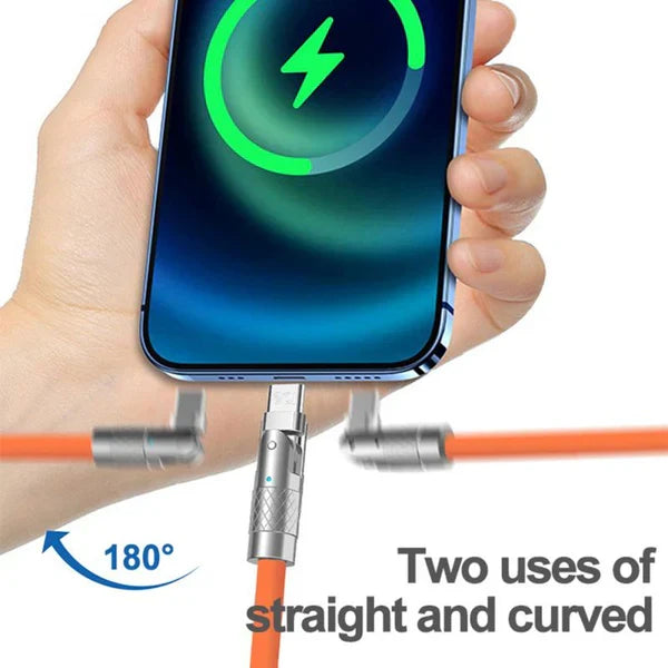 180° Drehbares Schnellladekabel 3in1 USB-C Micro USB Lightning 7