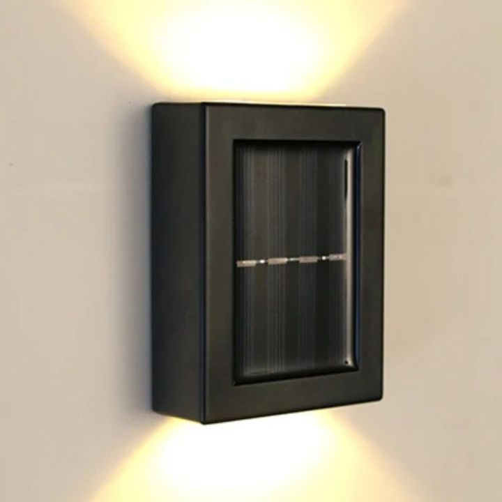 Solar-Wandleuchte Kunststoff | Doppel-Schatten-Effekt, automatisches Ein-/Ausschalten | IP65 wetterfest, kabellos 2