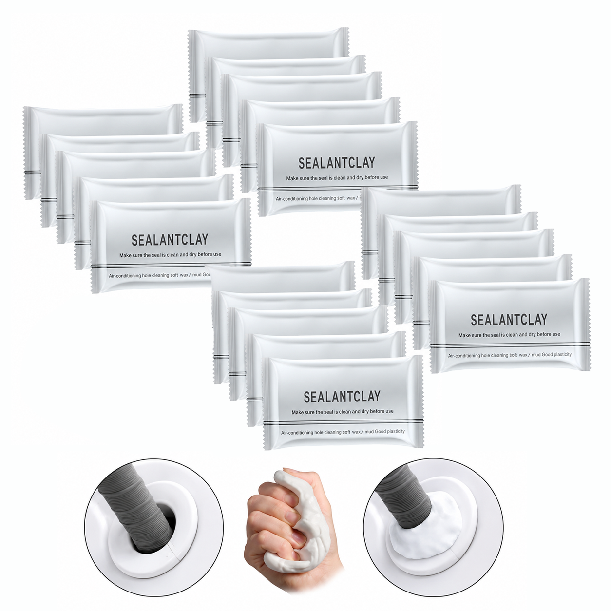 Wall and Pipe Sealing Compound | Seals Holes Around Pipes | Malleable, Reusable | SealoFix