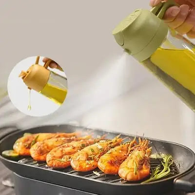 Glas-Ölzerstäuber und -spender | 2-in-1 Sprüh- und Gießfunktion | Präzise Dosierung für Öl, Essig und Marinaden im Alltag 1