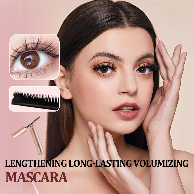 Wasserfeste Wimperntusche Damen voluminös mit gebogener Faserbürste 1