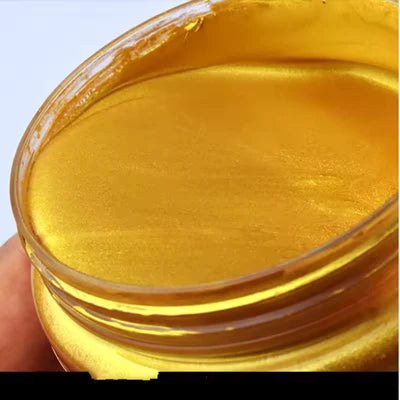 Glitzernde Hellgoldene Lackfarbe | Wasserbasis | Metallischer Goldglanz | LustreGold