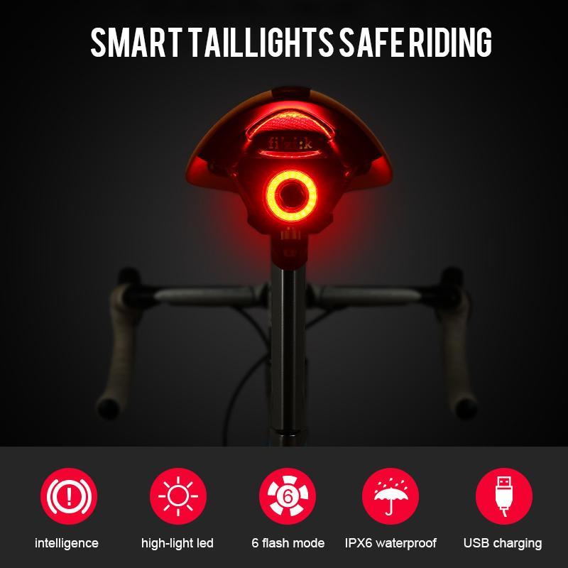 Feu arrière de vélo intelligent | Feu stop automatique | | Batterie USB rechargeable, support réglable | RearWise