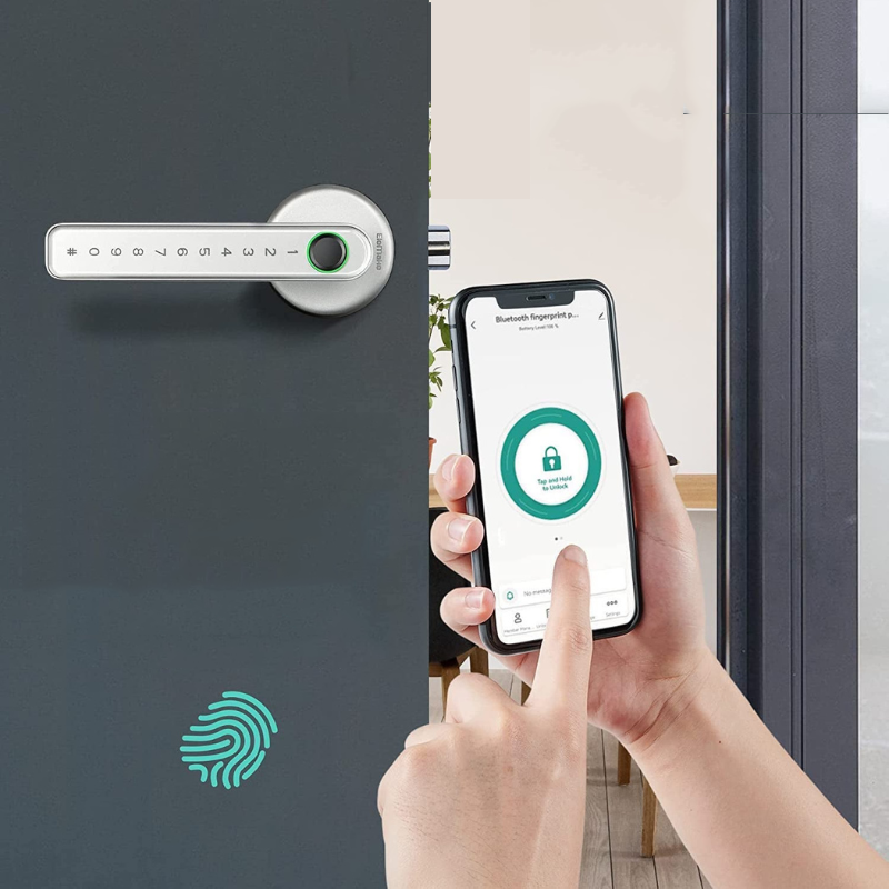 Smart dörrknapp | Öppna via app, fingeravtryck eller sifferkod | Nyckelfri åtkomst | TouchLock