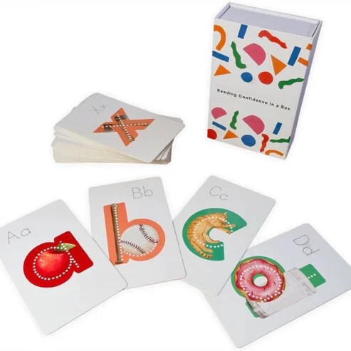 Vorschul-Alphabet-Werkzeug | mit Bild-Eselsbrücken & Kleinbuchstaben | Lernkarten mit Magnetbox | ReadyRead