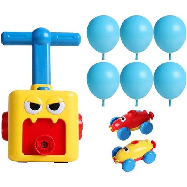 Ballonauto Spielzeug aus ABS | Fährt ganz ohne Batterien durch Luftballon-Antrieb | Set mit Ballons und Spielzeugautos 15