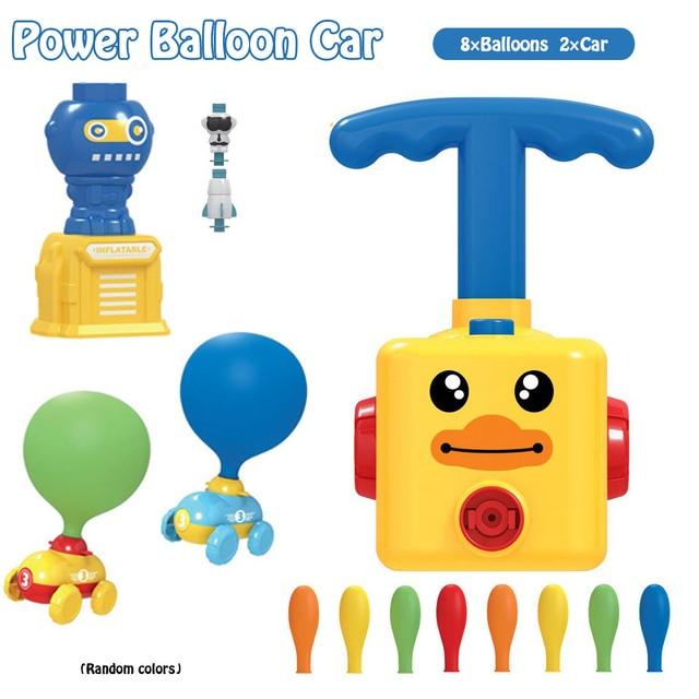 Ballonauto Spielzeug aus ABS | Fährt ganz ohne Batterien durch Luftballon-Antrieb | Set mit Ballons und Spielzeugautos 12