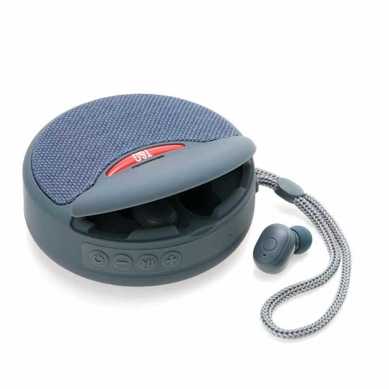 Bluetooth Lautsprecher mit Ohrhörern 2 in 1 | Dual-Power-Subwoofer & Freisprechfunktion | FM-Radio, TF-Karte, AUX-Eingang 10