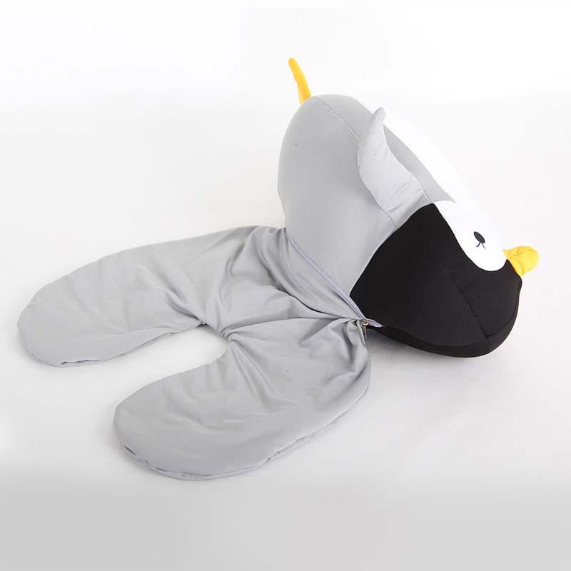 2-in-1 Plüsch Nackenkissen | Verwandelbar in U-Form Nackenstütze & Sitzkissen | Schützt Kopf und Nacken auf Reisen 3