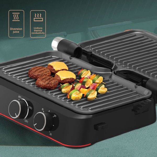 Opiekacz do gofrów i grillowania 2 w 1, 1500 W | Obracane o 180° płyty grillowe z powłoką nieprzywierającą | Podwójna regulacja temperatury