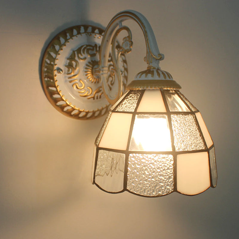 Tiffany Wandlampe Glas | Handgefertigter Blumen-Glasschirm, 1-flammig | Warmes Licht für Wohnzimmer, Flur & Schlafzimmer 6