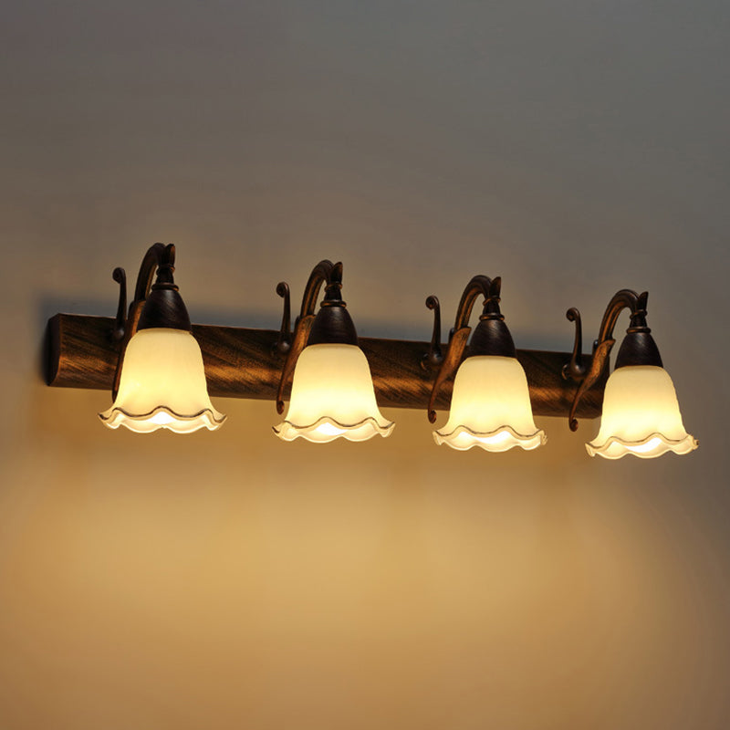 Badezimmerleuchte aus Metall | Wasserdichter Glasschirm, rustikaler Stil, 2-4 Lichter | Ideal über dem Spiegel im Bad 14