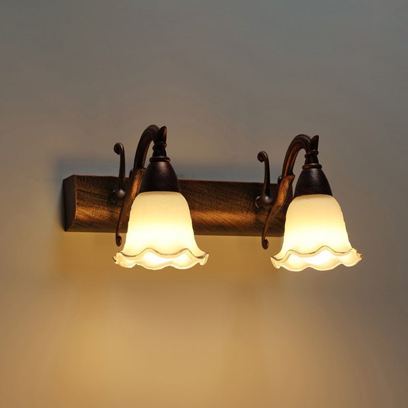 Badezimmerleuchte aus Metall | Wasserdichter Glasschirm, rustikaler Stil, 2-4 Lichter | Ideal über dem Spiegel im Bad 8