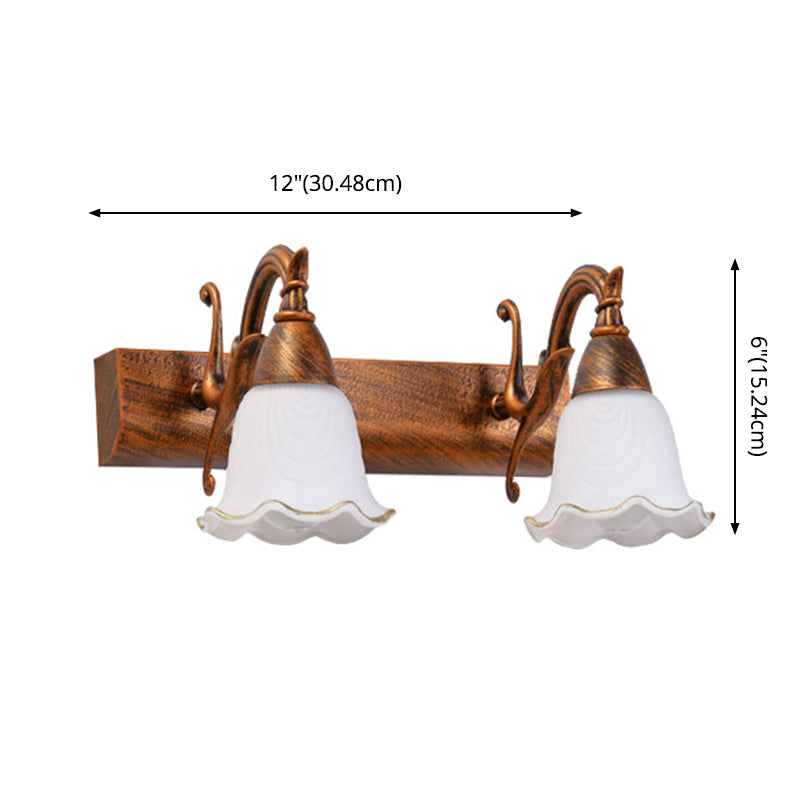 Badezimmerleuchte aus Metall | Wasserdichter Glasschirm, rustikaler Stil, 2-4 Lichter | Ideal über dem Spiegel im Bad 4