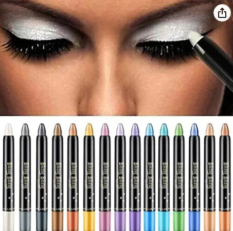 Glitzer-Lidschattenstift 15 Farben | Wasserfest & Wischfest | Cremige Formel mit Metallic- und Glitzer-Finish für Augen 4