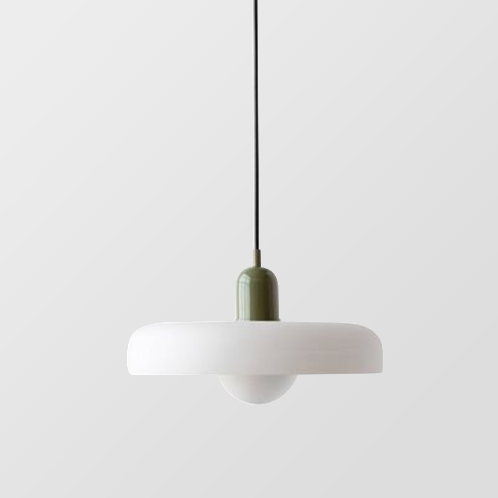 Glas-Pendelleuchte Bauhaus-Stil | Rundes Buntglas mit verstellbarer Hängehöhe | Ideal für Wohnzimmer, Küche und Flur 43