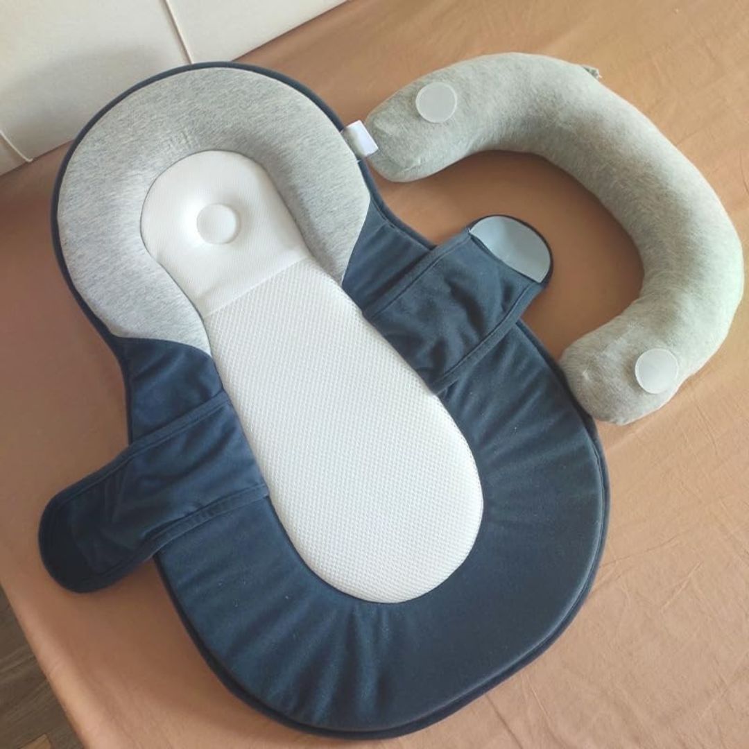 Baby Bett mit 15° Schräglage & Anti-Roll-Gurten | Memory-Schaum, Baumwollbezug | 0–12 Monate, Bezug abnehmbar & waschbar 2
