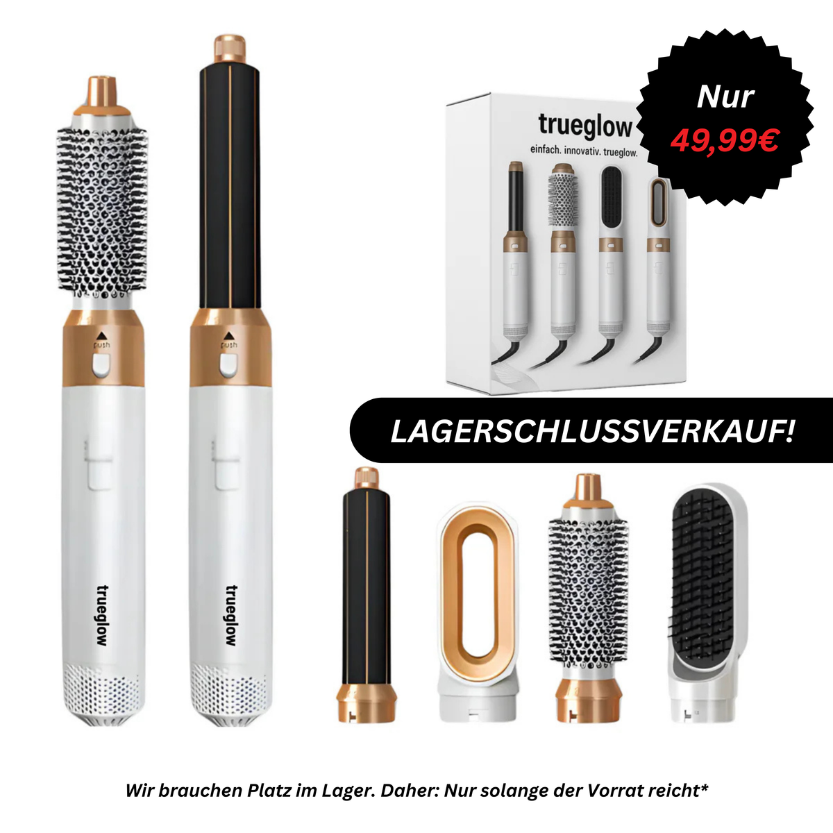Haarstyler 5 in 1, Lila | Warmluftbürste mit 5 Aufsätzen | Locken, Glätten und Volumen in einem kompletten Styling-Set 1