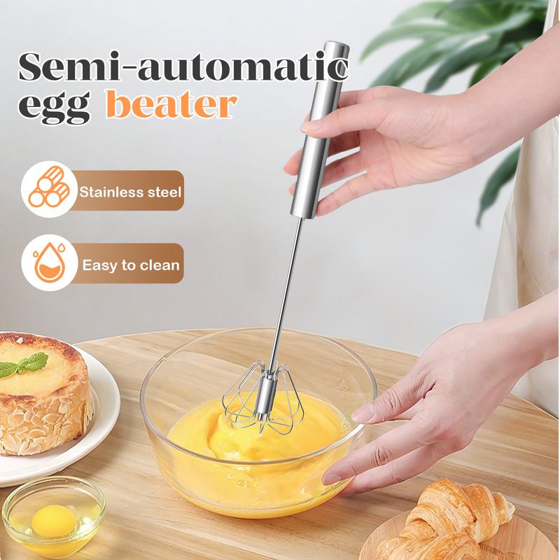 Enkel piskeris | Pisker og skummer med et tryk på en knap, uden strøm | Rustfrit | SpinWhisk