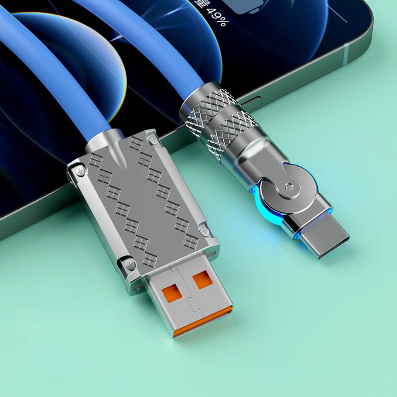 180° Anti-Break Schnelllade-Datenkabel | 120W Schnellladung & 480Mbps Datenübertragung | Geflochtenes Nylon, 20.000 Biegezyklen 3