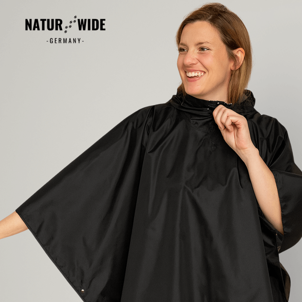 Regenponcho Damen 3 in 1 | Wasserdicht mit Kapuze und Ärmeln | Einheitsgröße in Dunkelblau, Waldgrün oder Schwarz 8