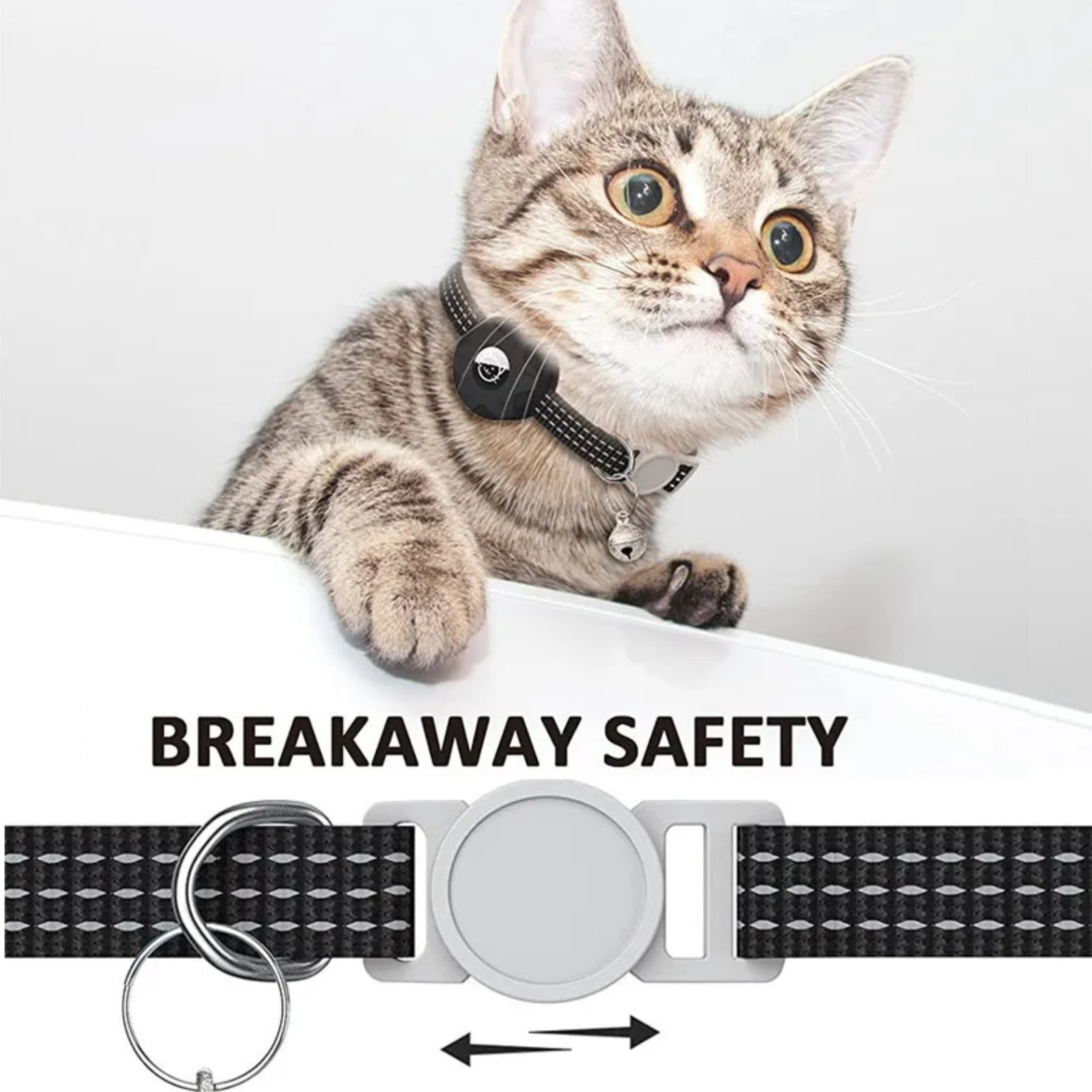 Rastreador inteligente e coleira para gatos | Sem GPS e SIM | Localização através da rede Android | FindPaw